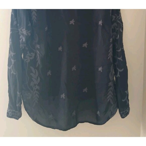 Johnny Was Sasha Embroidered Tie Front Blouse - Picture 10 of 12